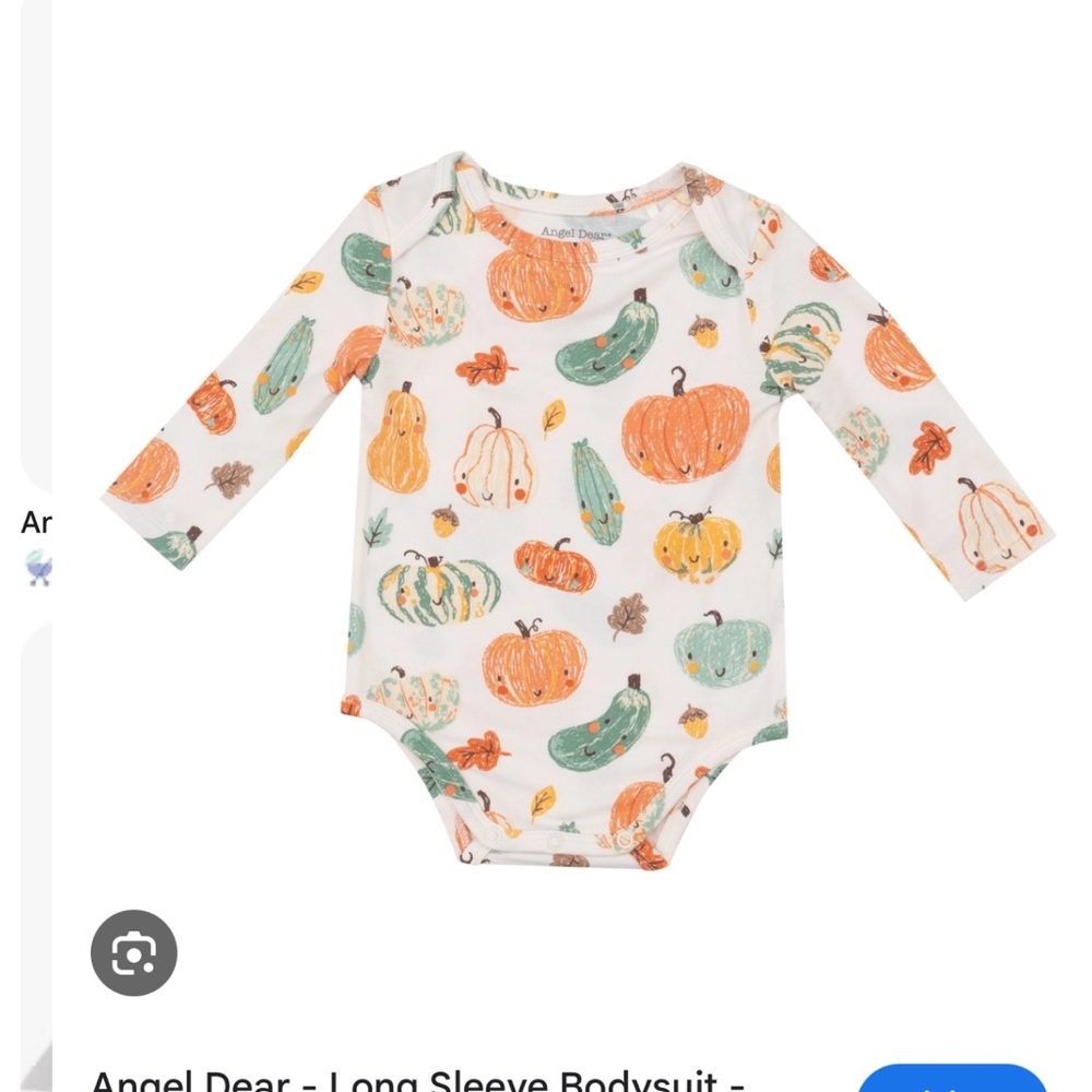Angel Dear Pumpkin Print Long Sleeve Bodysuit
